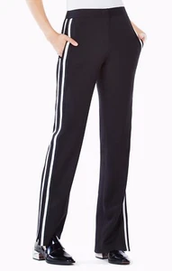 NEW BCBG MAXAZRIA BLACK COMBO ELTON STRIPED TROUSER RND2G655/B798A SZ XXS - Picture 1 of 4