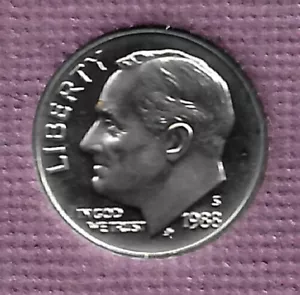Moneda de diez centavos Roosevelt Proof 1988-S - Imagen 1 de 2