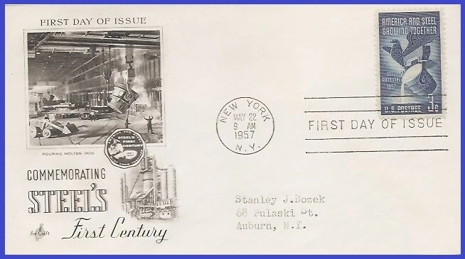 USA5 #1090 ADDR ARTCRAFT FDC   Steel Industry - Image 1 of 1