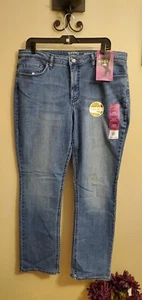Lee Riders Ladies Size 16 Medium Straight Midrise Denim Jeans Stretch NWT New - Picture 1 of 7