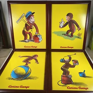 Curious George gerahmtes Bild 4er Set 13” x 17” Margaret H. A. Rey 2005 Kinderzimmer - Bild 1 von 16
