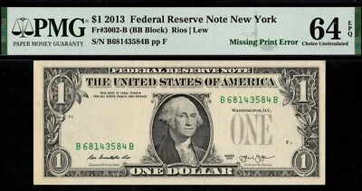 2013 $1 *LEPE-PRESS" OVER-PRINT ERROR 64Q - Image 1 of 3