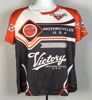 Camiseta Victory Motorcycle EE. UU. Para Hombre Grande Colorida Poli Foto 1 de 3