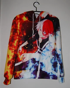 NWOT Youth Anime My Hero Academia Shoto Todoroki Graphic LS Hooded Sweatshirt XL - Picture 1 of 10
