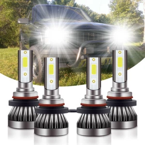 For 94-98 GMC C10 Sierra Yukon Combo LED Headlight Hi-Lo Beam Bulbs White 4PC - Picture 1 of 9