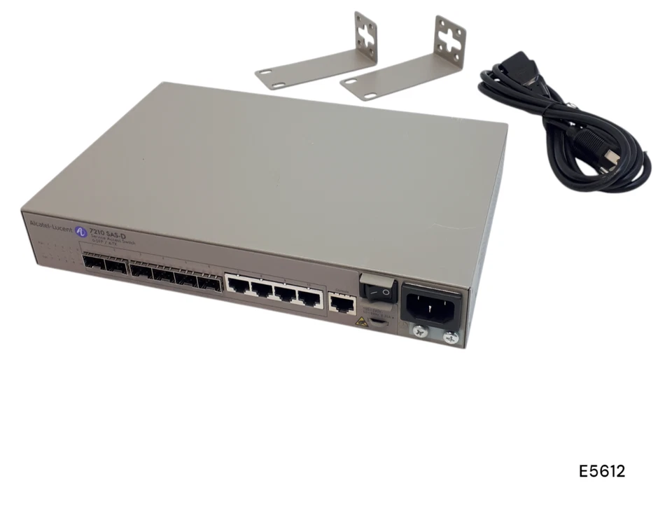 Alcatel Lucent 7210 SAS-D 6-SFP/4-TX Service Access Switch w/Side Brackets E5612 - Image 1 of 4