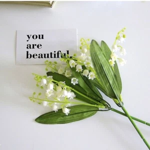 Faux Lily Of The Valley Flower, Faux Lily Flower Stems, Real Touch Flower, Decor - Picture 1 of 5