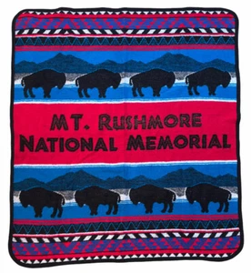 Terra Ragz Mt Rushmore Parco Nazionale Lancio Coperta Pile 54x48 Bufalo Bisonte - Foto 1 di 6