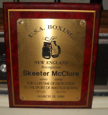 VINTAGE TOLEDO HALL OF FAME PLAQUE BOXING SKEETER MCCLURE OLYMPICS GOLD MEDAL - Image 1 of 4
