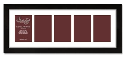 Marco de fotos Craig Frames 8x22 pulgadas collage negro - 5 aberturas para impresiones de 4x6" Foto 1 de 4