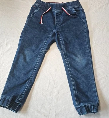 Tommy Hilfiger Boys 7 Slim Straight Elastic Waist Dark Wash Blue Jogger Jeans - Image 1 of 4