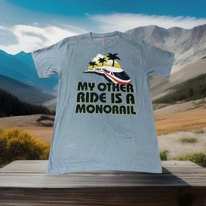 DISNEY Parks " My Other Ride Is A Monorail " T Shirt Tee Top Size Medium - Picture 1 of 24