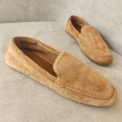 Aquatalia lofers 10 желтовато-коричневый виски замши Qaitlin carshpes опрятный роскошь сделано в Италии - Изображение 1 из 4