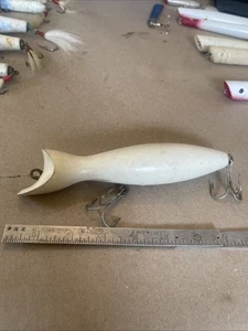 Vintage Donny Musso Flaschenstecker Holz Surf Plug weiß 7,5" 3,75 Oz Sammler A - Bild 1 von 14