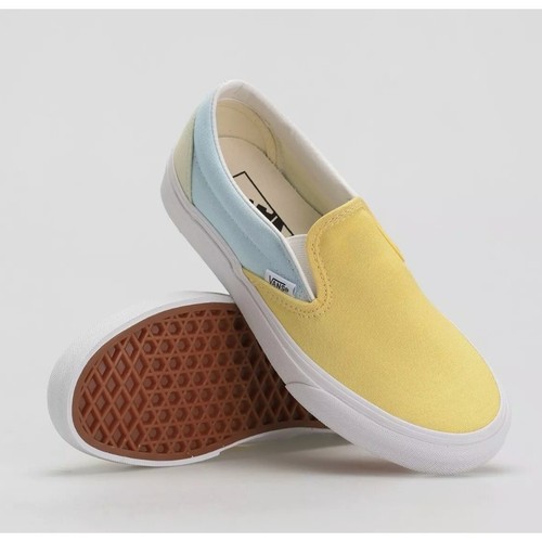 Vans Pastel Block Classic Slip on Flats 5 5 Giallo Blu Verde Sneakers Donna