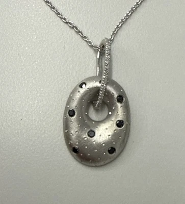 EFFY BH Collar Colgante Plata Con Cadena Diamante Blanco y Negro 0.71 CT’s Nuevo Con Etiquetas Foto 1 de 4