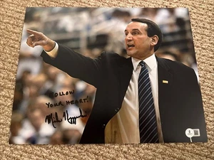 RARE COACH K SIGNED 11x14 PHOTO DUKE BASKETBALL MIKE KRZYZEWSKI BECKETT COA ๐ - Picture 1 of 3