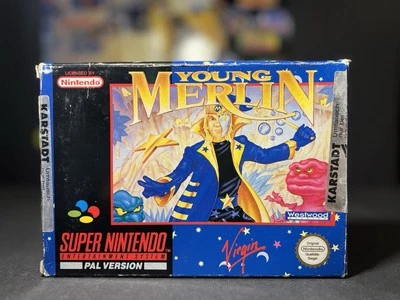 SUPER NINTENDO || YOUNG MERLIN IN OVP + SPIELEANLEITUNG || SNES - Bild 1 von 4