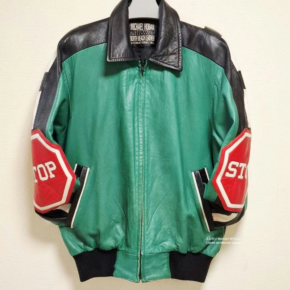 Vintage Michael Hoban Green Leather Jacket M Size 1990s - Image 1 of 4