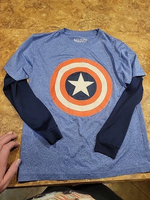 Marvel Avengers CAPTAIN AMERICA T-Shirt With Sleeves Boys  Medium Polyester  - Image 1 of 4
