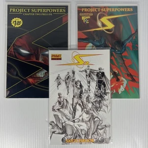 Lot of 3 Project Superpowers Chapter 1, 2 Prelude Sketch Alex Ross Dynamite 2008 - Picture 1 of 4