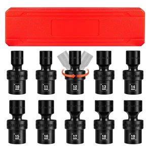 1/2" Drive Swivel Socket Set, 10 Pieces Shallow Universal Impact Socket Set, ... - Bild 1 von 7