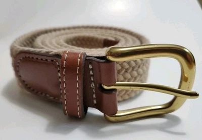 Lands End Hombre Caqui Elástico Trenzado Cordón Cinturón Exterior Mediano 38” Foto 1 de 4
