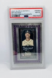 2024 Topps Allen & Ginter X Framed Auto Bryan Woo #/25 PSA 8 RC Rookie Mini MABW - Bild 1 von 2