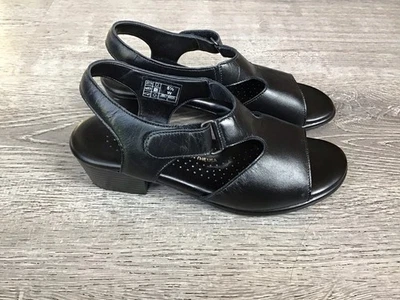 Sandalias cómodas SAS Tripad para mujer talla 5,5 W cuero negro con tira trasera punta abierta Foto 1 de 4