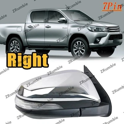 Espejo retrovisor lado derecho para Toyota Hilux 2015 2016-2020 con intermitente 7 PIN Foto 1 de 4