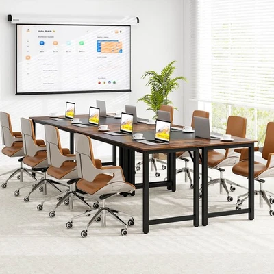 Set of 4 Conference Table 63" x 24" Meeting Table with Metal Frame - Image 1 of 4