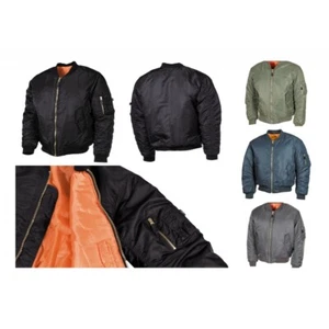 US Pilotenjacke MA1 Jacke Bomberjacke Winterjacke Übergröße schwarz blau NEU - Bild 1 von 23