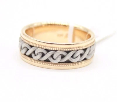 MEN`S 14K ROSE GOLD & THUNGSTON 8.7MM WEDDING BAND .SIZE 11.25 - Image 1 of 4