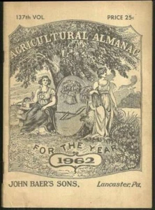 Almanaque agrícola John Baer's Sons 1962, jardinería Lancaster Pennsylvania - Imagen 1 de 1