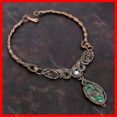 Cuprita Crisocola Piedras Preciosas Arco Iris Piedra Lunar Cadena Nuevo Collar Joyería Cobre Foto 1 de 4