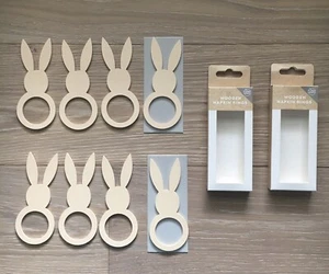 8 Table Fun Bunny Napkin Rings From Kohl’s (2 boxes of 4) NWT - Picture 1 of 4