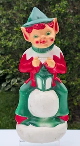 Vintage Empire Plastics VTG Blow Mold Elf on a Snowball - Around 13" Tall - Picture 1 of 9