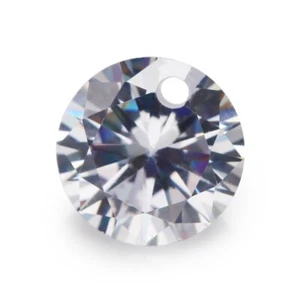 With A Hole Cubic Zirconia 3~10mm Loose CZ white Gemstone For Jewelry DIY BEAD - Picture 1 of 10
