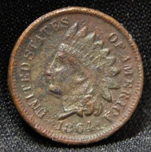 1864 INDIAN HEAD PENNY BRONZE MIT SEHR SCHÖNEN DETAILS - Bild 1 von 3