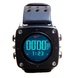 Rare Vintage Nike Mettle Drill WC0070 Digital Chronograph Black Watch Fast Flips - Picture 1 of 12