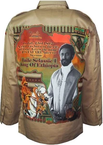 Haile Selassie Full Sleeve Shacket Jacket Buttoned Collar Neck Casual Shirts - Picture 1 of 8