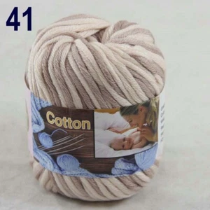 1Ball  50g Special Thick Worsted 100% Cotton Hand Knitting Yarn Beige Coffee 41 - Picture 1 of 24