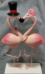 Vety Único Beso NOVIA Y NOVIO FLAMENCOS *TOPPER PASTEL/PIEZA DE DECORACIÓN - Imagen 1 de 11