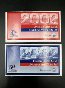 2002 U.S. Mint Uncirculated Coin Sets Philadelphia & Denver COA Original Papers - Picture 1 of 3