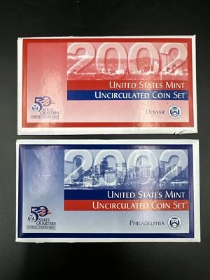 2002 U.S. Mint Uncirculated Coin Sets Philadelphia & Denver COA Original Papers - Image 1 of 3