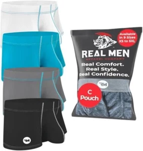 Real Men Bulge Enhancing XX-Large, C Pouch Confezione da 4 - Nero Bianco Grigio Ciano - Foto 1 di 6
