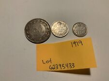 1919 CANADA - .925 Silver 10 C  - .925 Silver 5 C  - 1 C / KING GEORGE V /COINS