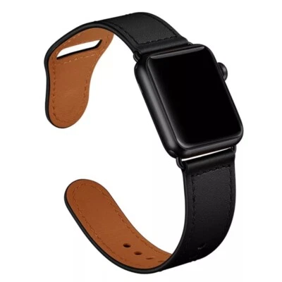 Genuine Leather Apple Watch Band For iWatch Series 8 7 6 5 4 38/40/41/42/44/45 - Image 1 of 4