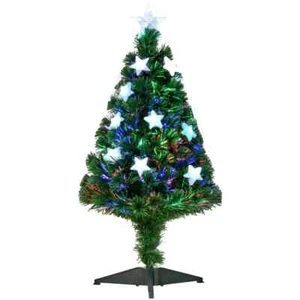 HOMCOM Weihnachtsbaum 0,9 m Glasfaser-Farbwechsler PVC Metall Grün - Bild 1 von 1