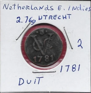 BRAZOS CORONADOS HOLANDESES INDIAS ORIENTALES, UTRECHT 1 DUIT 1781 CON PARTIDARIOS DE LEÓN, VO - Imagen 1 de 2
